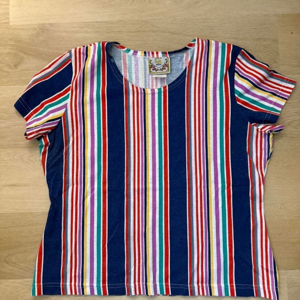 Vintage &‎ Thrifted 80s striped cotton tee